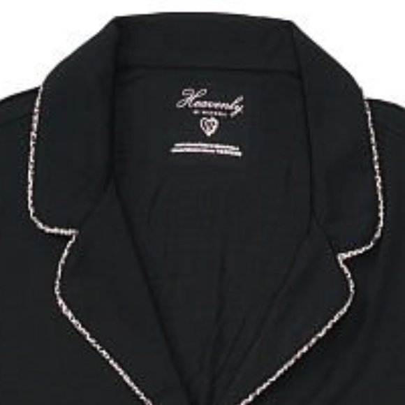 L VS Short PJ Set Black with Leopard Piping Heavenly Modal Softest PJs NWT - Picture 3 of 11